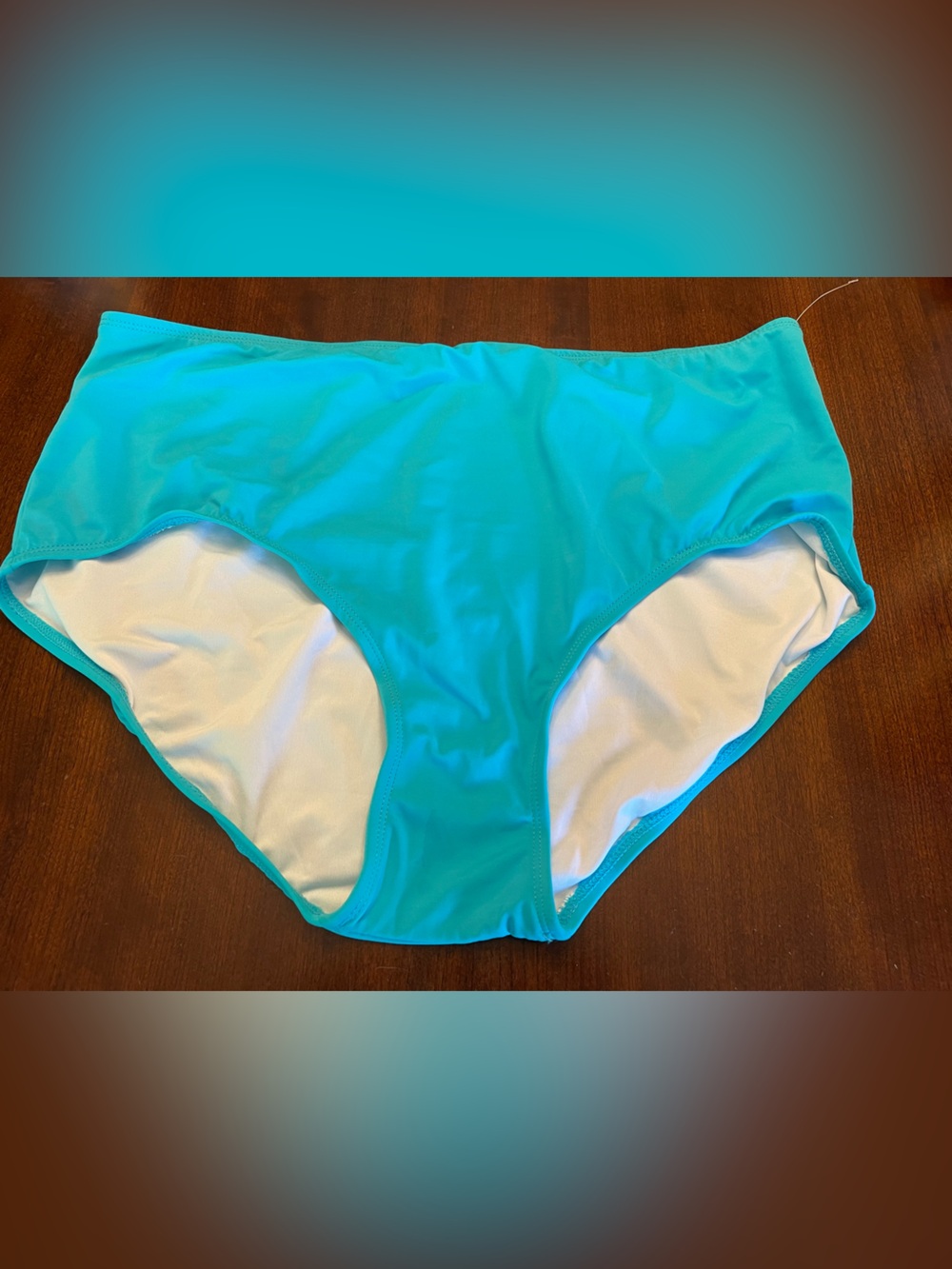 Kim Rogers Teal High-Waist Swim Bottom NWOT